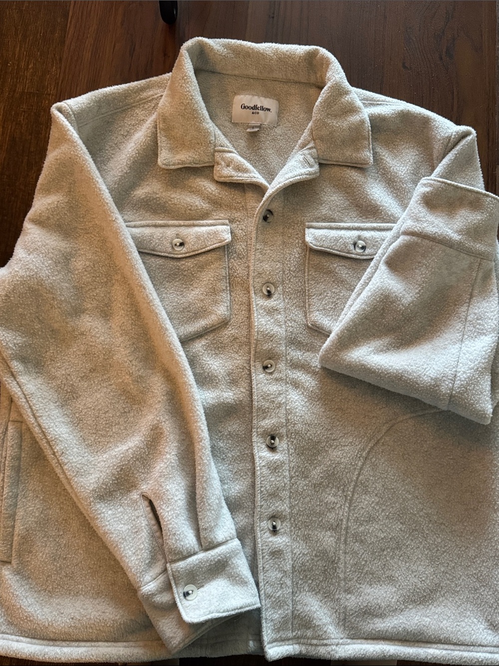Goodfellow & Co Light Gray Fleece Shirt Jacket